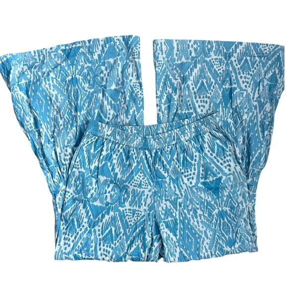 Tolani Collection Rosaleen Blue Aztec Printed Pants Flared Leg Size Small - Picture 5 of 10
